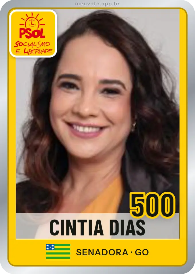 Carta de Cintia Dias, número 500, PSOL