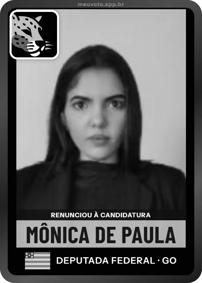Carta de Mônica de Paula, Missão. Renunciou à candidatura e não vai à urna.