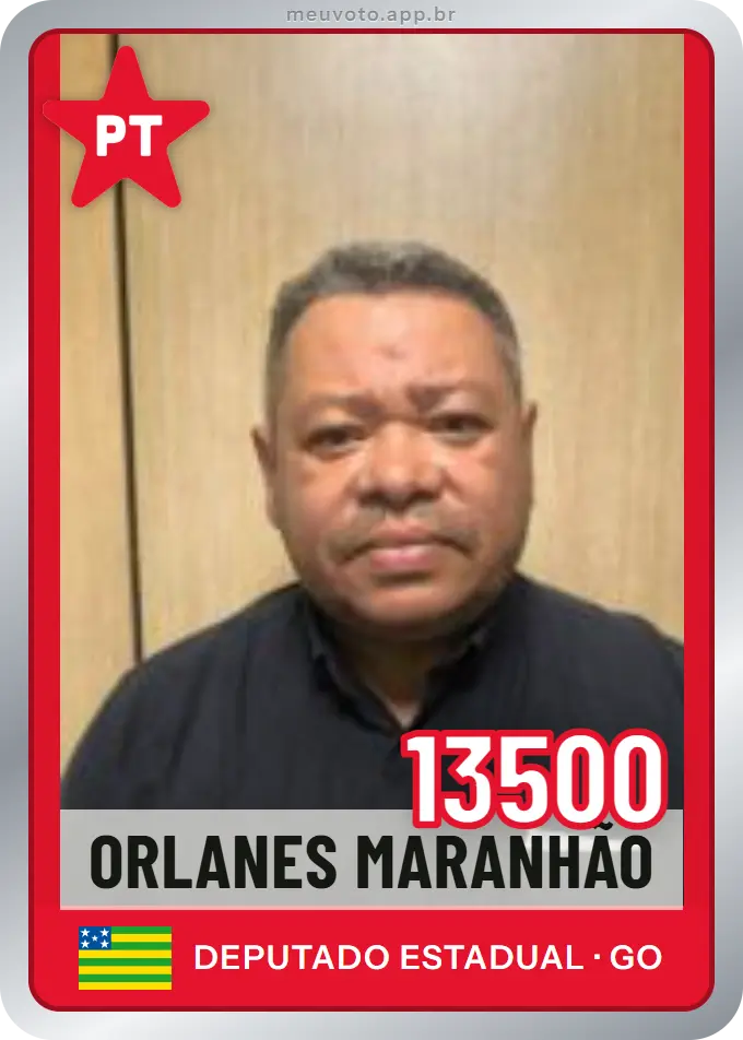 Carta de Orlanes Maranhão, número 13500, PT