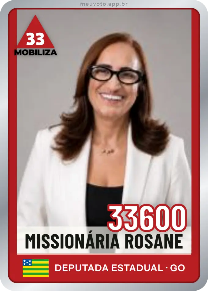Carta de Missionária Rosane, número 33600, Mobiliza
