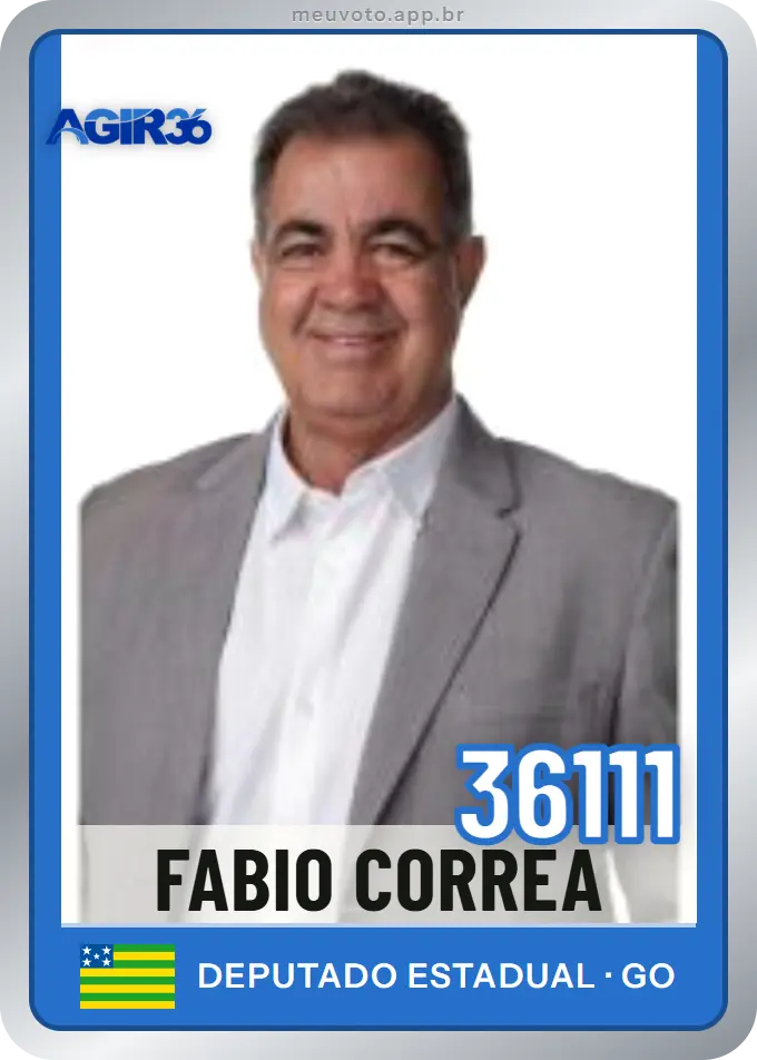Carta de Fabio Correa, número 36111, Agir