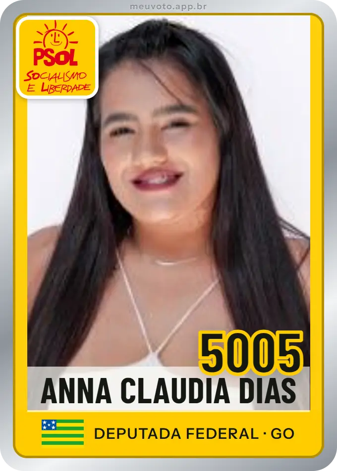 Carta de Anna Claudia Dias, número 5005, PSOL