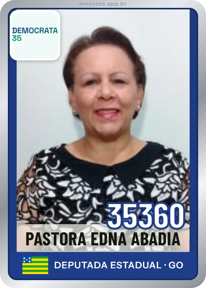 Carta de Pastora Edna Abadia, número 35360, Democrata