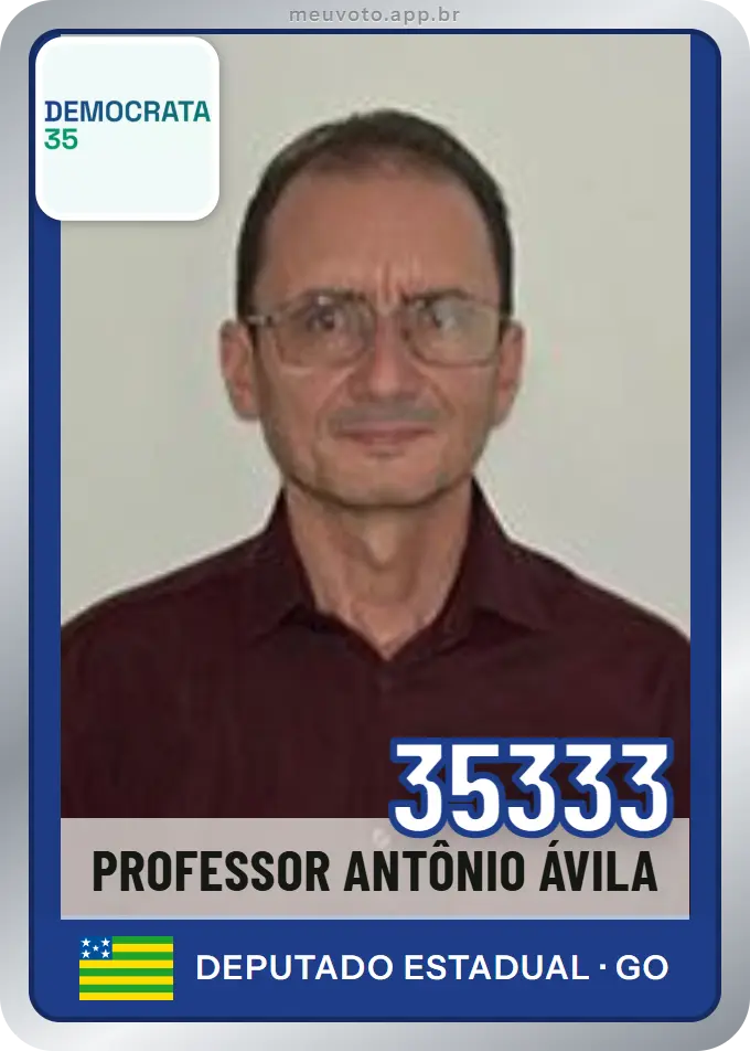 Carta de Professor Antônio Ávila, número 35333, Democrata