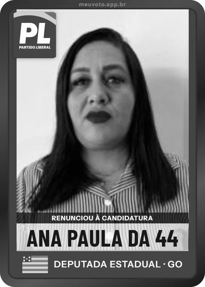 Carta de Ana Paula da 44, PL. Renunciou à candidatura e não vai à urna.