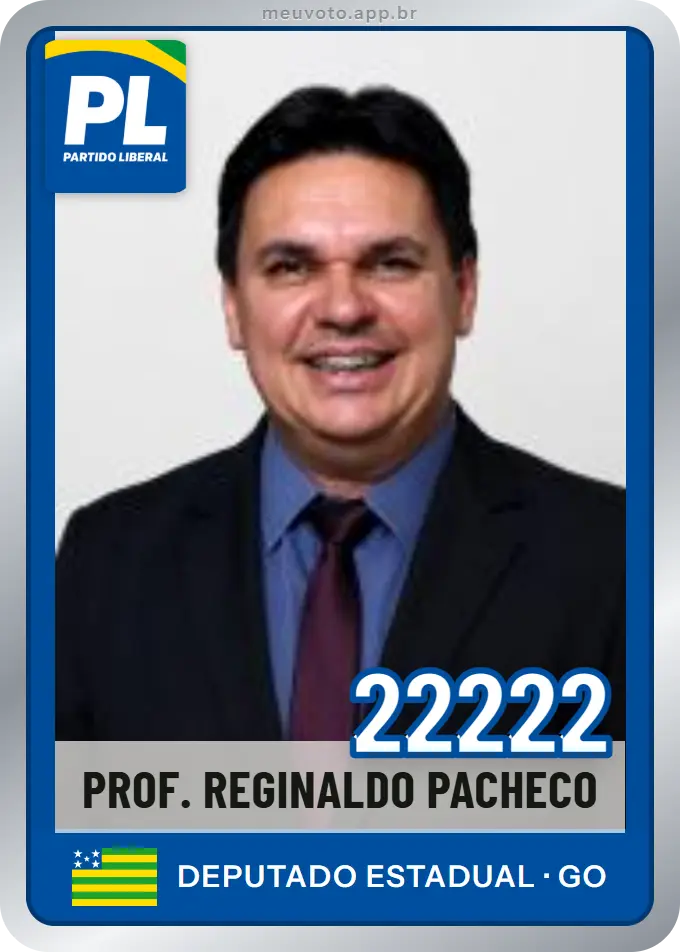 Carta de Prof. Reginaldo Pacheco, número 22222, PL