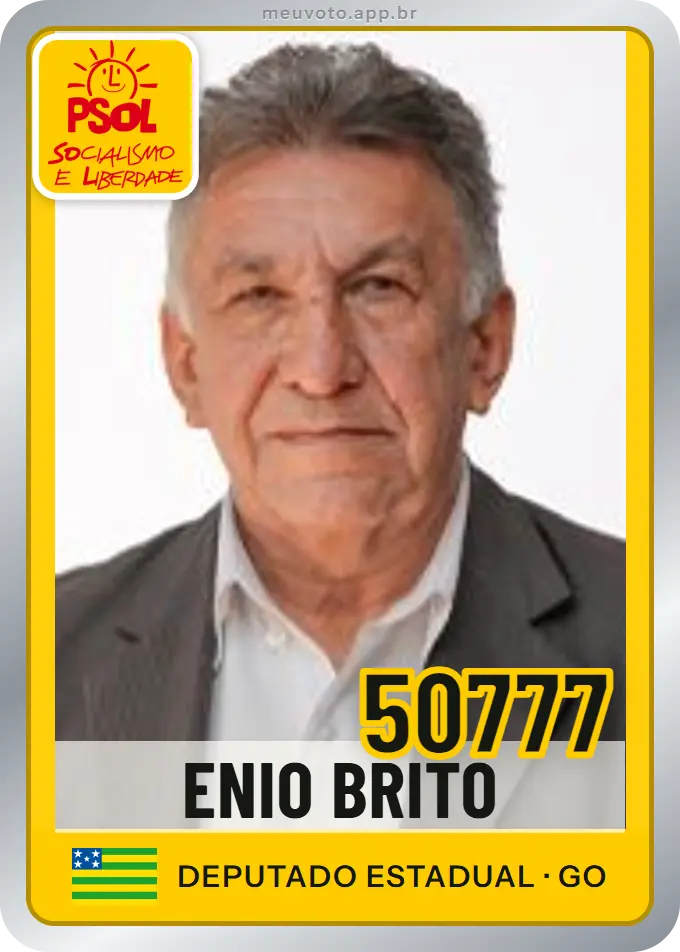 Carta de Enio Brito, número 50777, PSOL