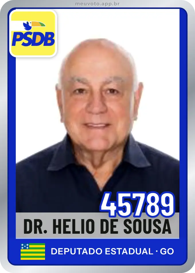 Carta de Dr. Helio de Sousa, número 45789, PSDB