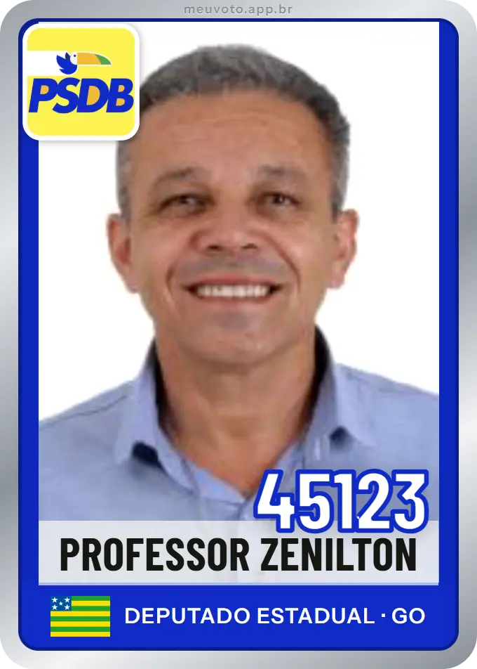 Carta de Professor Zenilton, número 45123, PSDB