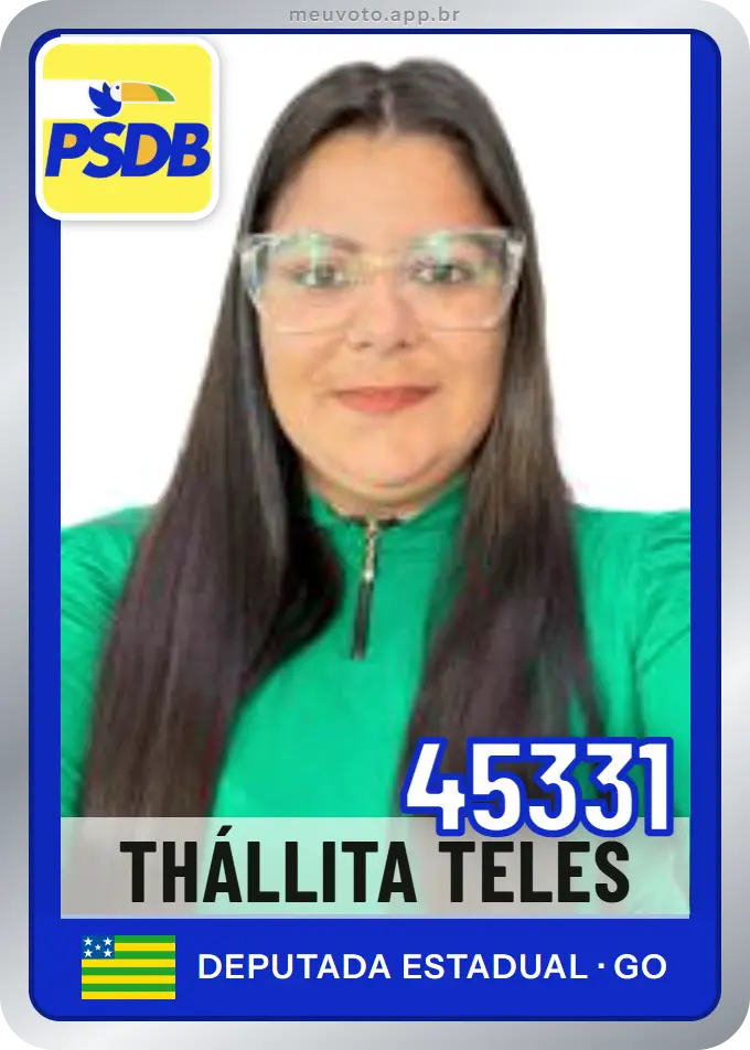 Carta de Thállita Teles, número 45331, PSDB