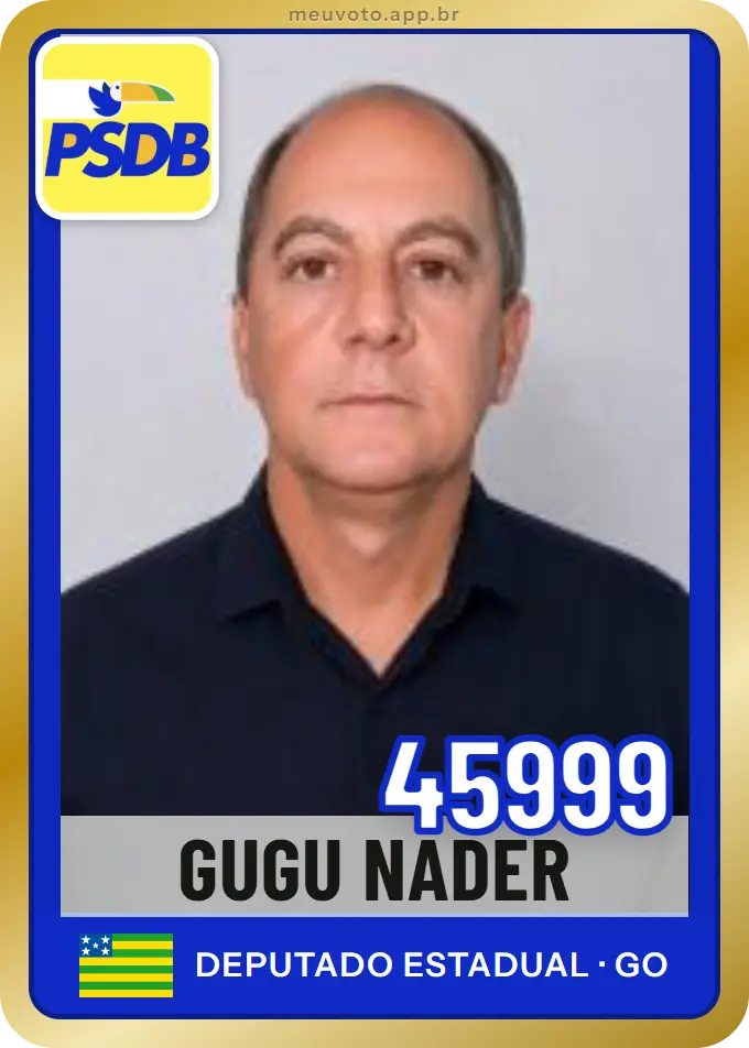 Carta de Gugu Nader, número 45999, PSDB