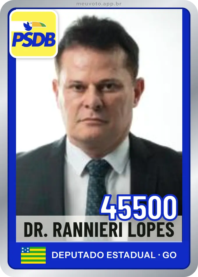 Carta de Dr. Rannieri Lopes, número 45500, PSDB