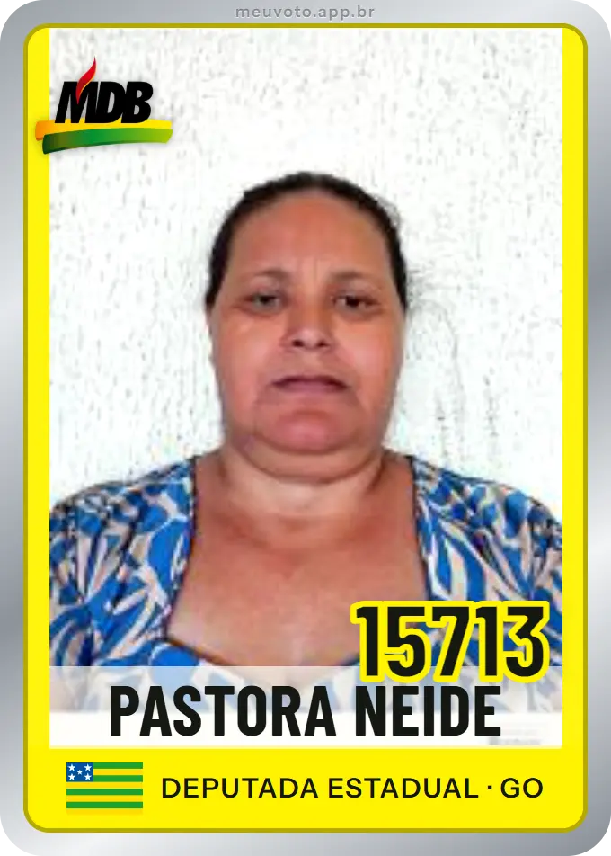 Carta de Pastora Neide, número 15713, MDB