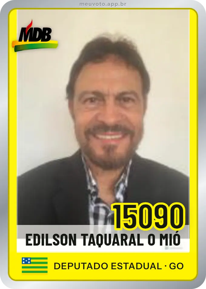 Carta de Edilson Taquaral O Mió, número 15090, MDB