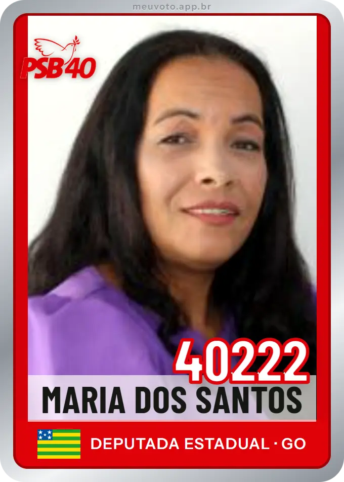 Carta de Maria dos Santos, número 40222, PSB