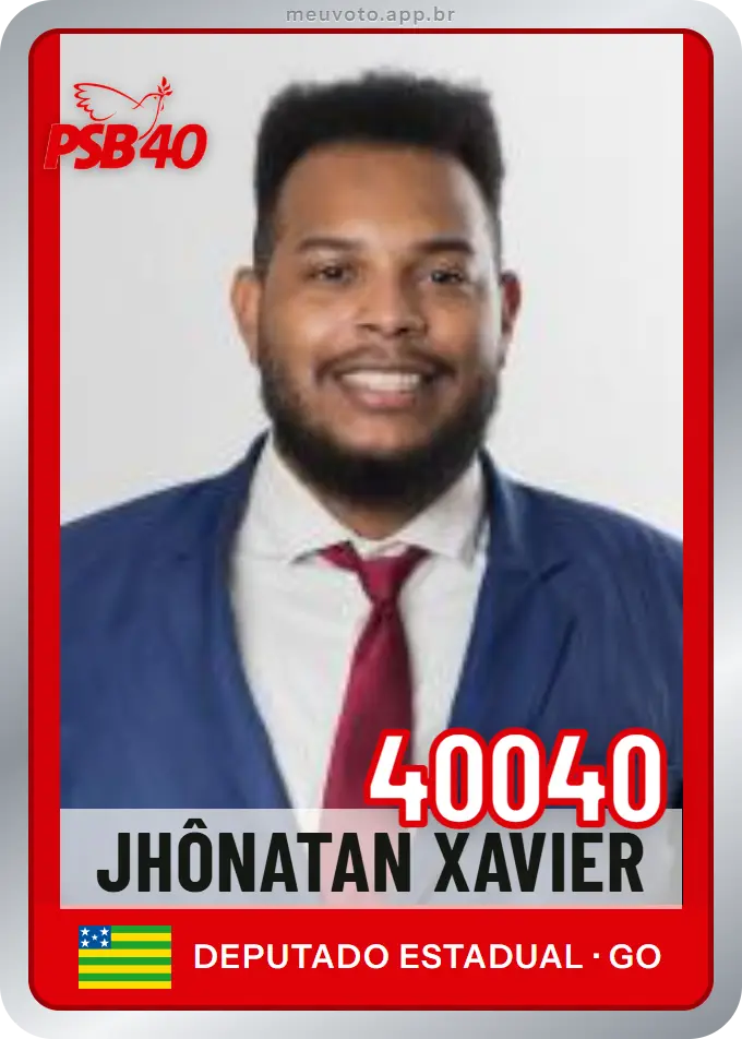 Carta de Jhônatan Xavier, número 40040, PSB