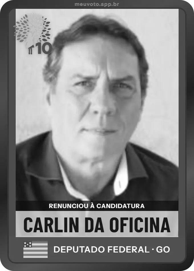 Carta de Carlin da Oficina, Republicanos. Renunciou à candidatura e não vai à urna.