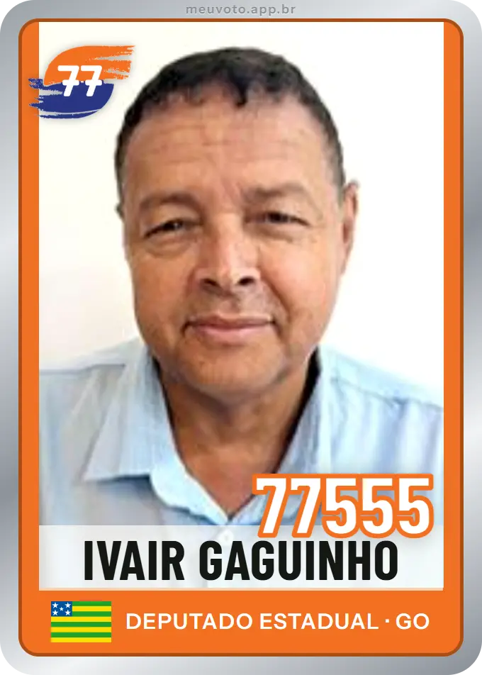 Carta de Ivair Gaguinho, número 77555, Solidariedade