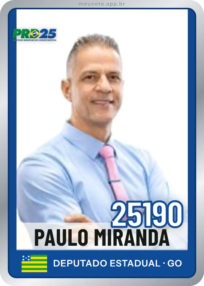 Carta de Paulo Miranda, número 25190, PRD