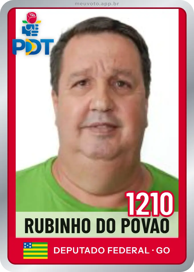 Carta de Rubinho do Povão, número 1210, PDT