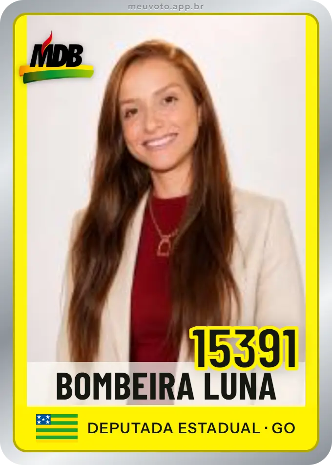 Carta de Bombeira Luna, número 15391, MDB