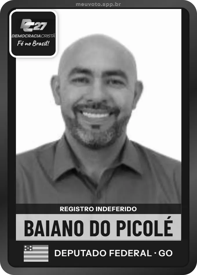Carta de Baiano do Picolé, DC. Teve o registro indeferido pelo TSE e não vai à urna.