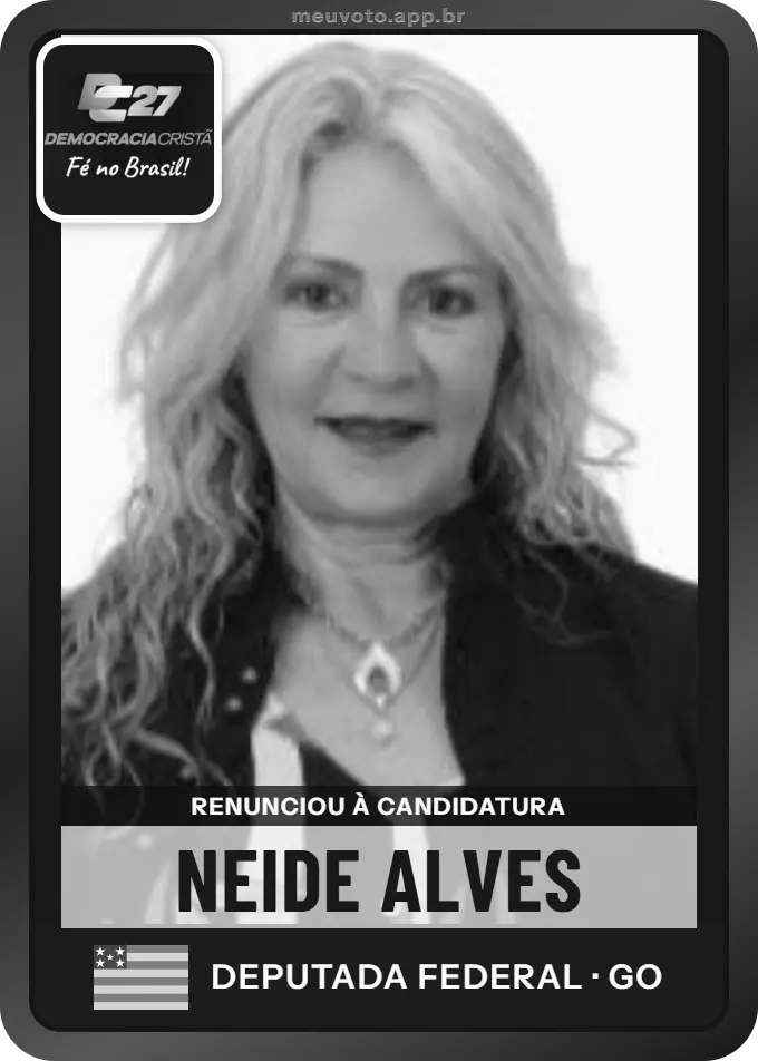 Carta de Neide Alves, DC. Renunciou à candidatura e não vai à urna.