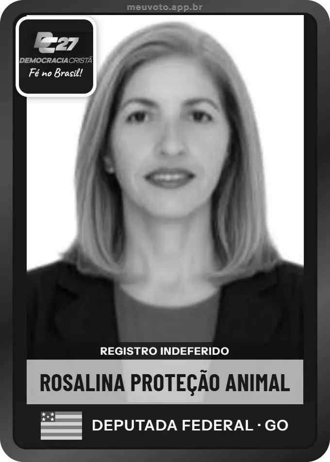 Carta de Rosalina Proteção Animal, DC. Teve o registro indeferido pelo TSE e não vai à urna.