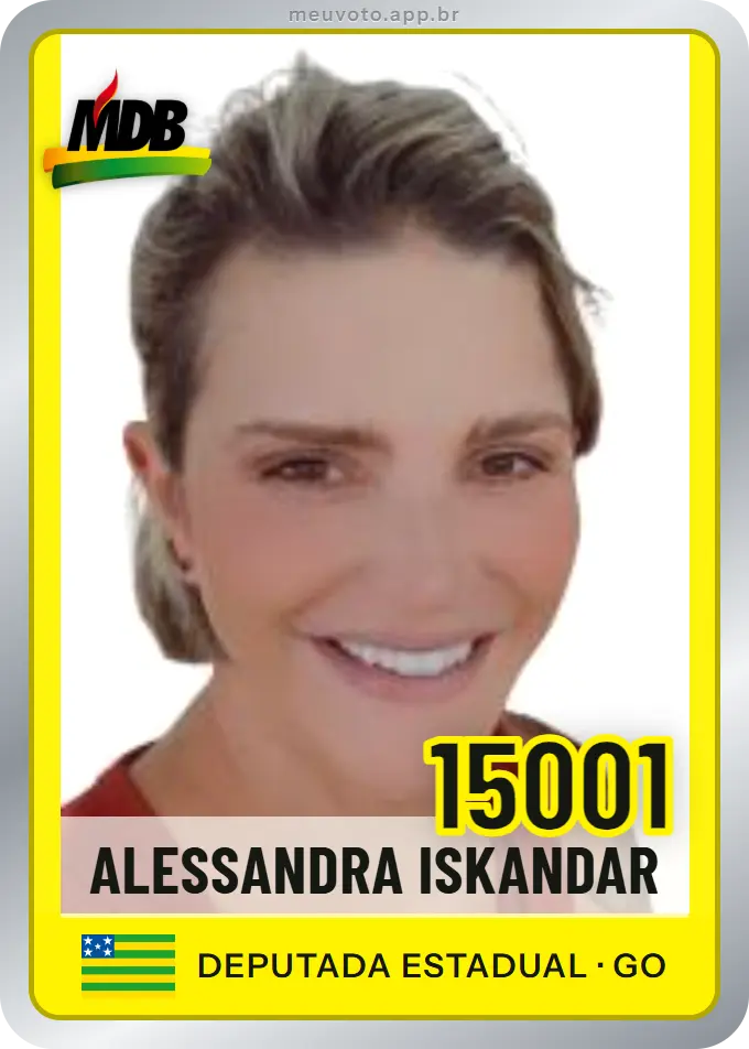 Carta de Alessandra Iskandar, número 15001, MDB