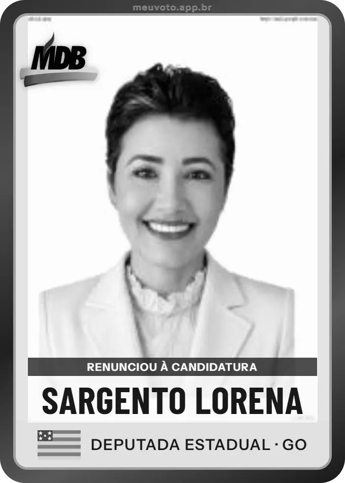 Carta de Sargento Lorena, MDB. Renunciou à candidatura e não vai à urna.