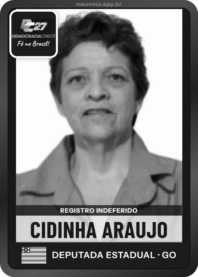 Carta de Cidinha Araujo, DC. Teve o registro indeferido pelo TSE e não vai à urna.