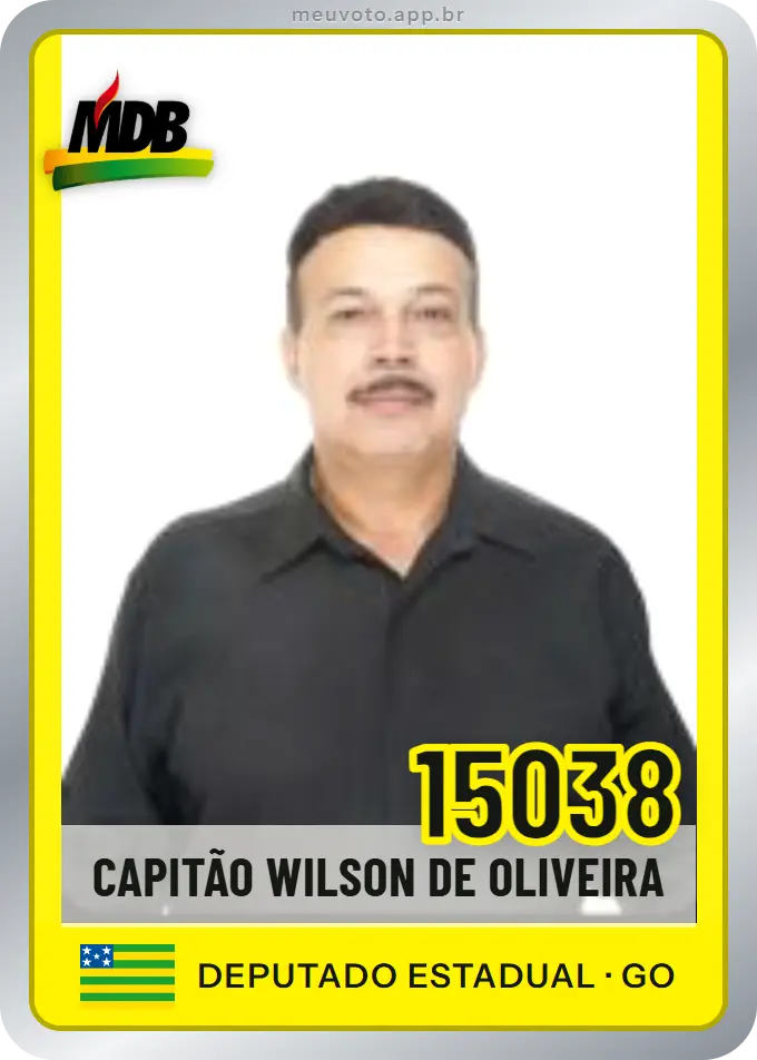 Carta de Capitão Wilson de Oliveira, número 15038, MDB